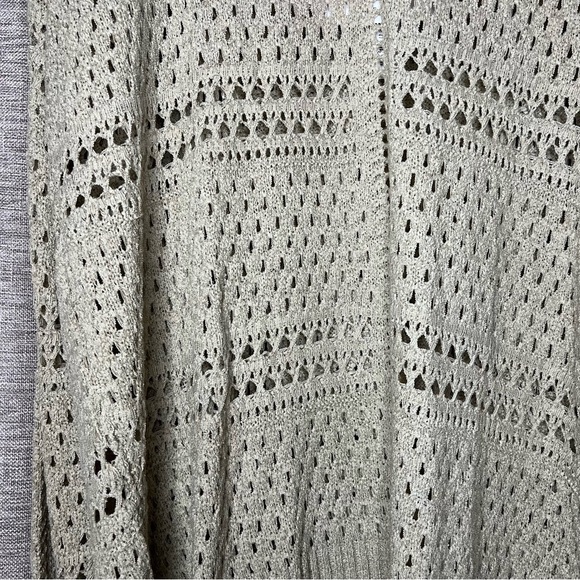 NWT RXB Open Knit Crochet Tan Crewneck Sweater Size Large - Picture 5 of 15